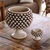 Sofia Ceramiche Comp Vaso Mezza Pigna in Ceramica di Caltagirone — Madreperla Antichizzato - 15 cm / Madreperla Antichizzato