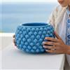 Sofia Ceramiche Comp Vaso Mezza Pigna Senza Piede in Ceramica di Caltagirone — Turchese - 30 cm / Turchese