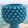 Sofia Ceramiche Comp Vaso Mezza Pigna in Ceramica di Caltagirone — Turchese - 20 cm / Turchese