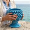 Sofia Ceramiche Comp Vaso Mezza Pigna in Ceramica di Caltagirone — Turchese - 25 cm / Turchese