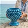 Sofia Ceramiche Comp Vaso Mezza Pigna in Ceramica di Caltagirone — Turchese - 30 cm / Turchese