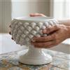 Sofia Ceramiche Comp Vaso Mezza Pigna in Ceramica di Caltagirone — White Line - 20 cm / White Line
