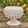 Sofia Ceramiche Comp Vaso Mezza Pigna in Ceramica di Caltagirone — White Line - 25 cm / White Line