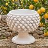 Sofia Ceramiche Comp Vaso Mezza Pigna in Ceramica di Caltagirone — White Line - 30 cm / White Line