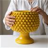 Sofia Ceramiche Comp Vaso Mezza Pigna in Ceramica di Caltagirone — Senape - 20 cm / Senape