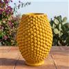 Ceramiche di Caltagirone Sofia Vaso Pigna Panciuto in Ceramica di Caltagirone — Senape - 25 cm / Senape
