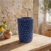 Ceramiche di Caltagirone Sofia Vaso Cilindro Pigna in Ceramica di Caltagirone h 25 cm — Blu Intenso - 35 cm / Blu Intenso