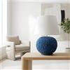 Ceramiche di Caltagirone Sofia Lume a Palla Pigna Moderna in Ceramica di Caltagirone h 60 cm (ceramica h 30 cm) - 20 cm / Blu Intenso