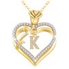 llyish Collana Oro con Iniziale per Donna Lettera A-Z Maiuscola Ciondolo Cuore Gioielli Regalo Donna Moglie Mamma Fidanzata Compleanno San Valentino Natale Anniversario Festa Della