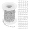 PATIKIL 16.4ft Catena Maglia Circolare, Rotolo Catena 4mm Catena Maglie per Gioielli, Bobina Maglie Metallo, Catene per Collane, Accessori, Collana, Braccialetto, Orecchino, Rame Argento