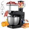 VEVOR Impastatrice Mescolatore per Cucina da 1500 W con Ciotola in Acciaio Inox 7,8 L e Ciotola per Mescolare 1,5 L, Impastatrice con 6 Velocità e Gancio per Impastare, Frusta e Sbattitore