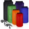 Shappy Set di 6 Borse Stagne Sacche Impermeabili Nautiche Sacco Asciutto Ermetico Leggero da 20L 15L 10L 8L 5L 3L con Tracolla Lunga Regolabile per Kayak Imbarcazione Escursionismo Campeggio (Multicolore)