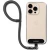 Ringke Holder Link Flow Hand Strap (P Type), Cinturino Robusto in Poliestere Anti-groviglio Regolabile con Linguetta di Fissaggio in TPU per Custodie per Smartphone, Ecc. - Calm Black