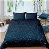 Homemissing Set di biancheria da letto con copripiumino e biancheria da letto con cielo stellato e costellazione, per ragazzi, ragazze, bambini, Via Lattea, per letto matrimoniale