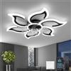 YOLEDY Lampada Ventilatore da Soffitto, Intelligente Pale da Soffitto con Luce e Telecomando, Forma a Fiore, Dimmerabile, Reversibile 6 Velocità, Motore DC con Timer, Nero