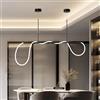 SITAFU Lampadario LED a Forma di Onda, Eleganza Moderna, Luce a Sospensione LED a Spirale, Moderna Luce a Sospensione da Soffitto Regolabile, Nero, 47,2 Pollici, Illuminazione Dell'isola Della Cucin