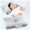 Silkena Cuscino Cervicale per Dormire,Cuscino Memory Foam,Cuscino Traspirante,Adatto a Chi Dorme sul Fianco,Sulla Schiena o Sullo Stomaco,Federa Rimovibile (Grigio Chiaro)