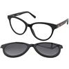 Love Moschino MOL051/CS 807/9O | Occhiali da Vista con Clip da Sole | Plastica | Tondi, Cat Eye, Ovali / Ellittici | Nero | Adrialenti