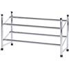 WENKO Scarpiera allungabile - allungabile, impilabile, 2 piani, Metallo cromato, 64-119 x 35 x 23 cm, Cromo