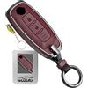 WUZUTU Smart Key - Cover rigida per chiave auto, compatibile con Nissan Qashqai J12 Juke F16 X-Trail T33 Ariya B6 B8 B9 Micra Altima cover portachiavi B-rosso