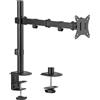 AISENS Supporto Da Tavolo Eco Girevole E Inclinabile Per Monitor/TV 9kg (3 Pivot). 1 braccio) 17-32. Nero