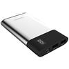 TerraTec P80slim, Batteria Esterna da 8000 mAh, 2 uscite (USB), Display Digitale, Superficie in Alluminio, per iPhone, iPad, Samsung Galaxy e Altri (Argento/Nero)
