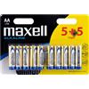 Maxell Batterie Alcaline LR6 AA Stilo - Confezione 10 pezzi