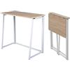 MEUBLE COSY Scrivania Pieghevole Postazione di Lavoro per Ufficio, Studio, Camera da Letto, Struttura in Metallo, Stile Scandinavo, Quercia, 80x44x74cm
