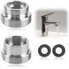 Ownkim Set da 2 Adattatore per Rubinetto in Metallo, Connettore Filettatura Maschio per Rubinetti da Cucina e Acqua - Adattatori per Rubinetto Femmina - Versatilità 16-22 mm