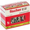 fischer 555106 DuoPower Viti, Parete, universali, tasselli per calcestruzzo, Scatola Professionale da 50 Pezzi, Grigio e Rosso, 6x30 (tacos + tornillos)