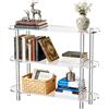 solaround Tavolo Consolle in Acrilico Trasparente, Ingresso Consolle Tavolino, Scaffale Libreria (3 Ripiani Trasparente)