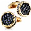 Yeckulre - Gemelli da uomo, classici, oro, oro rosa, diametro 17,5 mm, confezione regalo