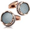Yeckulre - Gemelli da uomo, classici gemelli da uomo con confezione regalo, oro, oro rosa, diametro 17,5 mm