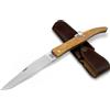 COLTELLO ARTIGIANALE "TIPO LAGUIOLE" PIEGHEVOLE IN ACCIAIO DA CACCIA CON FODERO