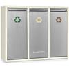 KLARSTEIN Ordnungshüter 3 - Pattumiera, Bidone Immondizia, Raccolta Differenziata, 3 Scomparti, 45 Litri (3 x 15 L), Chiusura Ermetica trattieni Odori, Acciaio Inox, Beige-Crema