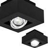 EDO Faretto da Soffitto GU10 OSMIN RIM 1 Luce Nero/Argento - Plafoniera Quadrata - Faretto Singola con Anello Intercambiabile e Orientabile - Lampada Moderna per Soggiorno Camera da letto Cucina
