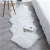 YIHAIC Faux tappetto di pelle di pecora tappeto, Pecora Agnello imitazione pelliccia sintetica decorativa, adatto per tappeto per soggiorno, tappetino per il letto (Bianco, 60 x 160 cm)