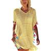 TBSCWYF Copricostumi e Parei Donna Sexy Sciolto Beachwear Cover Up Bikini Abito Camicia da Donna Costumi da Bagno Copricostume Spiaggia Camicetta Strisce Camicetta da