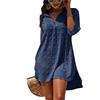 TBSCWYF Abito da Spiaggia Allentato da Donna Bikini Allentato a Manica Lunga con Scollo a V Coprire Costumi da Bagno Coprire Tunica fluida Camicetta per Le Vacanze Costumi Interi da Bagno per Donna