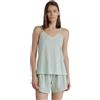 Noidinotte; more than pyjamas Noidinotte - Pigiama Donna in Cotone con Top bretellina e Pantalone Corto Articolo Cherry Bloom - M Verde
