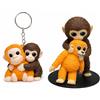 Genérico Punch The Monkey- Tuta con orsetto + portachiavi scimmie - Set macaco che abbraccia il tuo peluche - Pack Zoo Giappone - Scimmie che abbracciano stile Kawaii - Regalo con significato per gli amanti