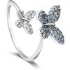 ALFIERI & ST. JOHN 925 Anello incanto in argento con pavé zirconi bianchi e celeste