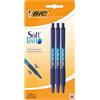BIC Soft Feel Clic Grip - Confezione da 3 penne, colore: blu