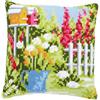 VERVACO Kit Cuscino Punto Croce NEL MIO GIARDINO Set Ricamo Principianti Cuscini Gobelin Decorativi ca. 40 x 40 cm Accessori Per Lavoretti Creativi DIY Casa Decor Hobby Adulti Cross Stitch