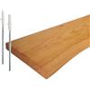 Relaxdays mensola da Parete, Bordo Naturale, HxLxP: 3x70x22 cm, sospesa Rustica, Cucina, Legno