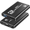 KUYIA Scheda di acquisizione di giochi da USB 3 a HDMI, di acquisizione HDMI 4K Ultra HD a USB 3.0 Registrazione tramite videocamera DSLR Action per HDTV, PS4 Xbox One e Xbox 360 e altro ancora