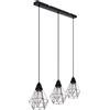 Globo lighting Lampadario a sospensione Isabella nero opaco con gabbiette a 3 luci in metallo 3XE27 15351-3H/40