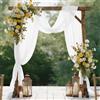 HOTUT Tessuto per Drappeggio di Arco di Nozze,75×600cm Decorazione di Tende di Tulle,Tessuto Chiffon Tenda da Matrimonio per Matrimoni,Cerimonie,Feste Decorazioni per Palcoscenico,Bianco