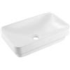 VEVOR Lavabo Semi Incasso in Ceramica da Appoggio Vasca Rettangolare 490 x 305 mm con Foro di Scarico da 45 mm, Lavabo Moderno per Cucina Bagno su Piano di Lavoro, Bianco