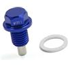 A ABSOPRO Tappo di Scarico dell'olio del Motore magnetica per Carrello con Guarnizione M12x1.5 in Lega di Alluminio Blu